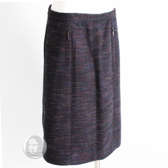 Chanel Skirt Multicolor Cotton Blend Tweed Pencil 02A Collection HTF Size 40 - Picture 1 of 11